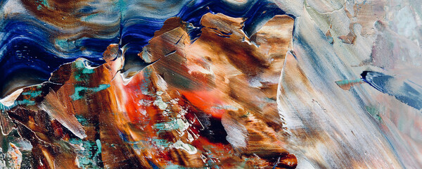 Colorful abstract background wallpaper. Modern motif visual art. Mixtures of oil paint. Trendy hand painting canvas. Wall decor and Wall art prints Idea. 3D texture.	
