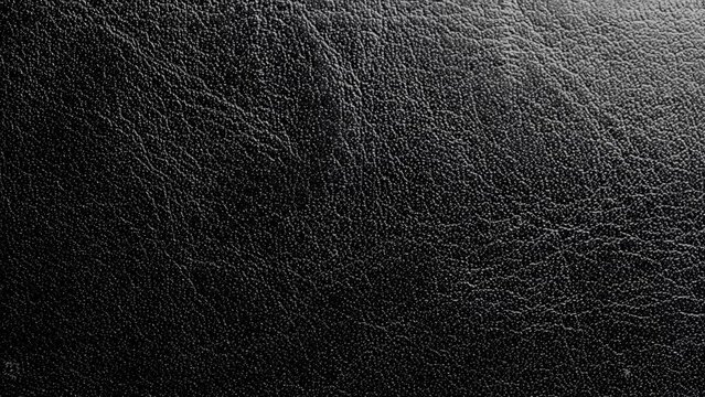 Black leather texture close up. Extreme close up footage.