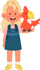 Girl With Parrot Pet
