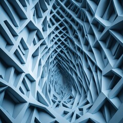 Beautiful abstract architecture background. 3D white intricate room. Modern Geometric Wallpaper. Futuristic Design. Textured background for presentation