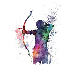archer of archery isolated background png (created with Generative AI)
