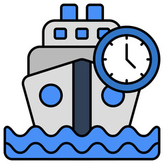 Premium download icon of sea delivery time 