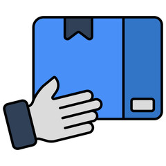 Editable design icon of giving parcel