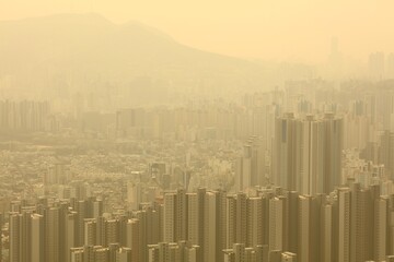 Yellow dust air pollution in Busan