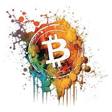 bitcoin crypto currency with isolated background (created with Generative AI)