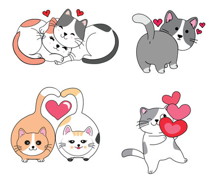 Premium Vector  Cute grey kitten with pink heart.fun vector