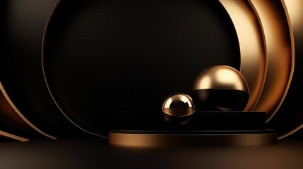 Black luxury background with gold elements 