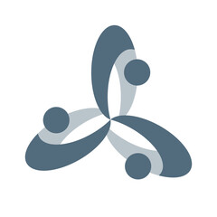Abstract People symbol, togetherness and community concept design, creative hub, social connection icon, template and logo set