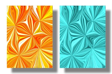Abstract curved background, template collection, Deformed pattern, trendy, bright colors