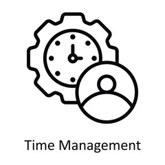 Time Management  Vector  Outline Icons. Simple stock illustration stock