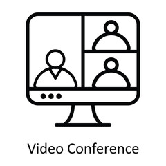 Video Conference Vector  Outline Icons. Simple stock illustration stock