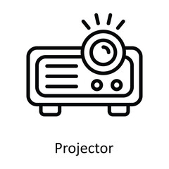 Projector Vector  Outline Icons. Simple stock illustration stock