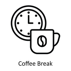 Coffee Break Vector  Outline Icons. Simple stock illustration stock