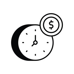 Time Is Money icon stock illustration.