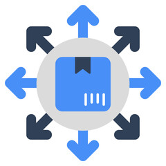 Editable design icon of parcel directions