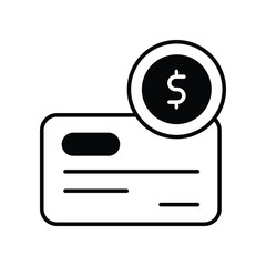 Bank Check icon stock illustration.