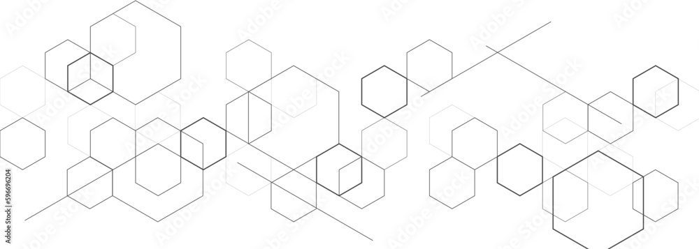 Fototapete white background hexagon pattern abstract elements design. Concept engineer, medical, technology, science, data security. vector tamplate.