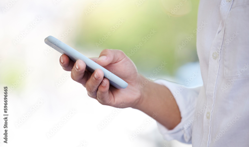 Poster making his connections work in his favour. closeup shot of an unrecognisable businessman using a cel