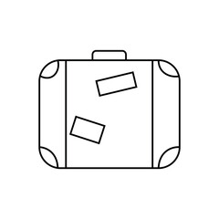 Traveler's suitcase on white background