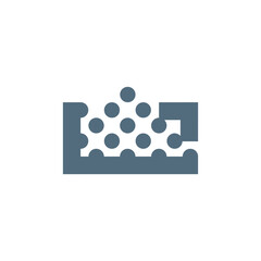 abtraction logo people circles building walls top view logo vector image on white background