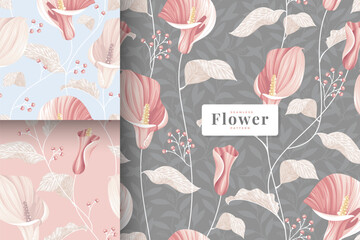 shabby chic calla lily flowers pattern