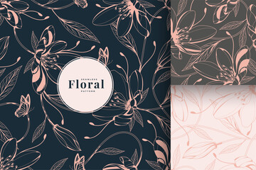 golden luxury floral pattern collection