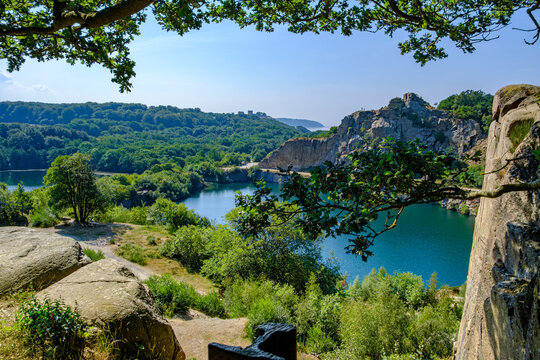 Scenic landscape around Opal Lake on Hammeren headland on the northern tip of Bornholm Island, Denmark, Scandinavia, Europe.