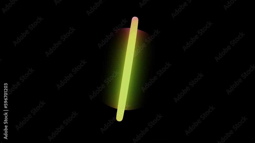 Poster illustration of abstract seamless loop 3d render yellow neon circle. colorful neon circles abstract 