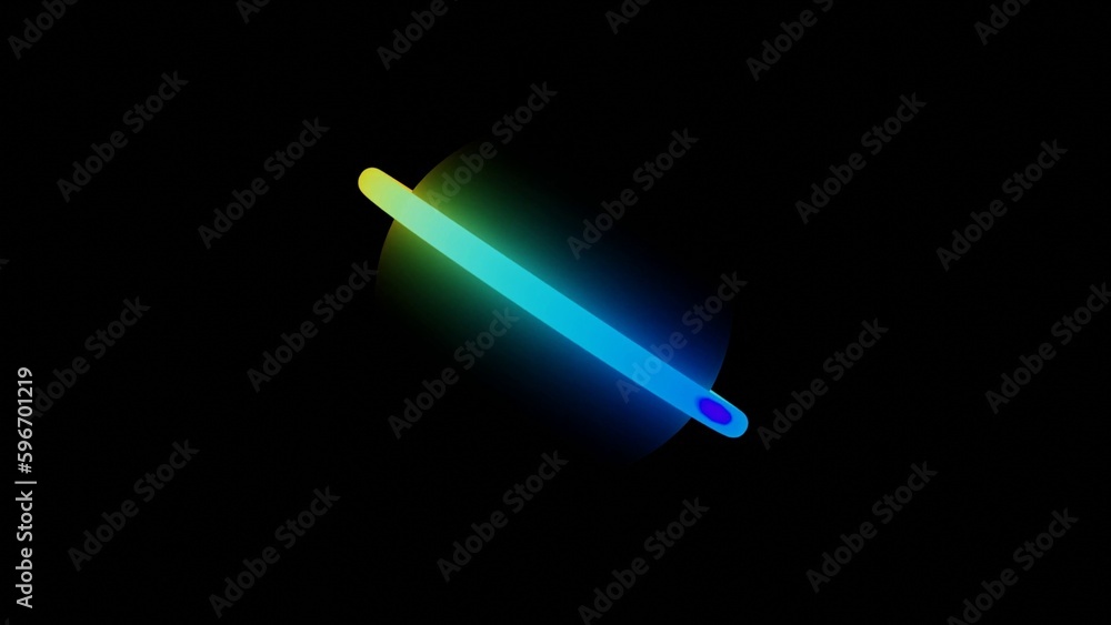 Poster illustration of abstract seamless loop 3d render neon circle. colorful neon circles abstract futuris