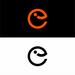 Abstract letter I E logo design.