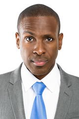 Ready to take on the world. Shot of handsome african businessman against a studio background.