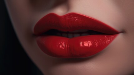 Fototapeta premium close up lips of woman, ai genrative