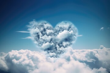 Naklejka na ściany i meble heart shaped clouds, ai generative