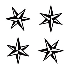 立体的なシンプル星型アイコンセット