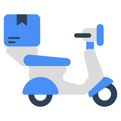 Scooter delivery icon, editable vector