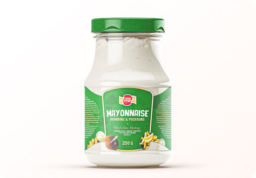 Mayonnaise Jar Bottle Mockup