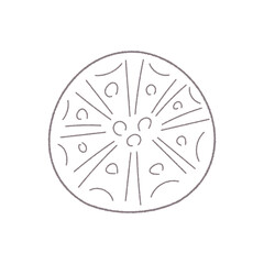 貝がらの手書き線画ベクターイラスト／単色