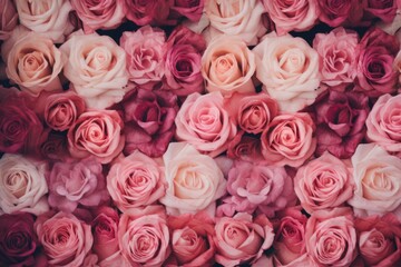 pink roses background, ai generative
