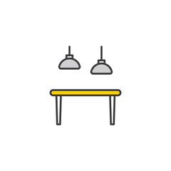 Dining Table icon design with white background stock illustration