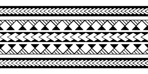 Wrap around arm polynesian tattoo design. Pattern aboriginal samoan. Vector illustration eps10. - obrazy, fototapety, plakaty