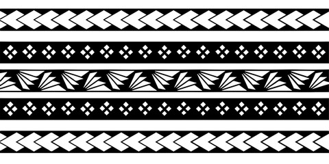 Wrap around arm polynesian tattoo design. Pattern aboriginal samoan. Vector illustration eps10.