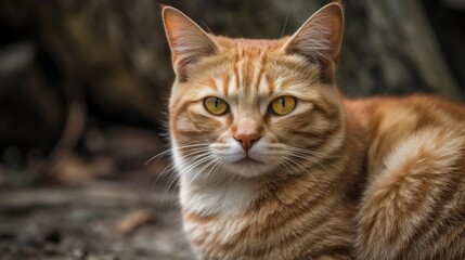 Obraz premium Orange tabby cat. AI generated illustration