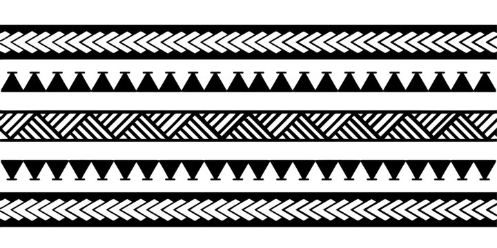 Wrap around arm polynesian tattoo design. Pattern aboriginal samoan. Vector illustration eps10.