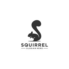 squirrel logo template vector in white background