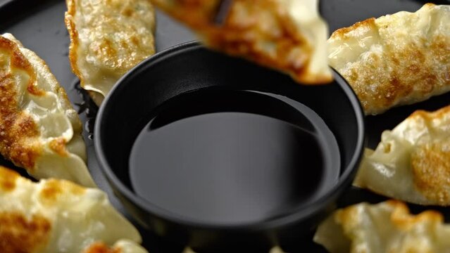 Chinese cuisine: fried dumplings video