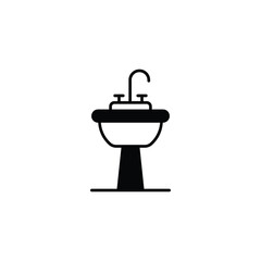 Washbasin icon design with white background stock illustration