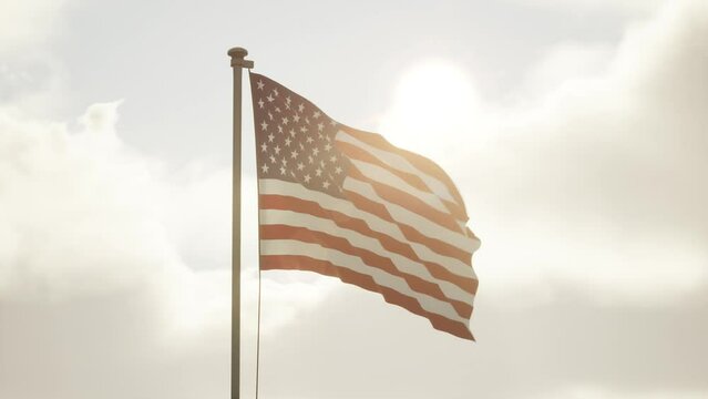 Flag of USA on the mast