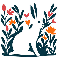 ウサギのシンプルなベクターイラスト、イースター