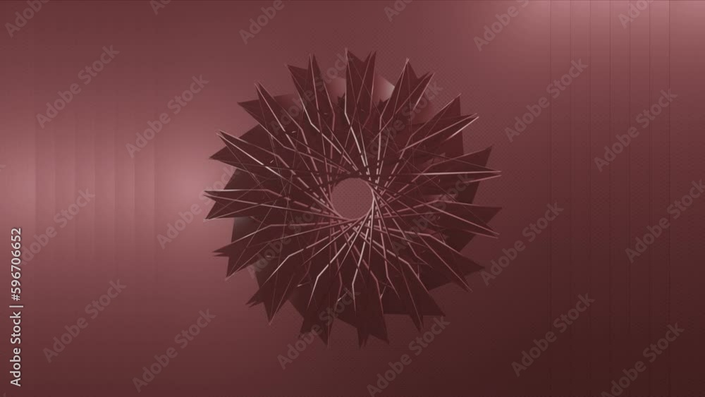 Aufkleber 4k video seamless loop of abstract red art of surreal 3d background with moving blades in a spiral p