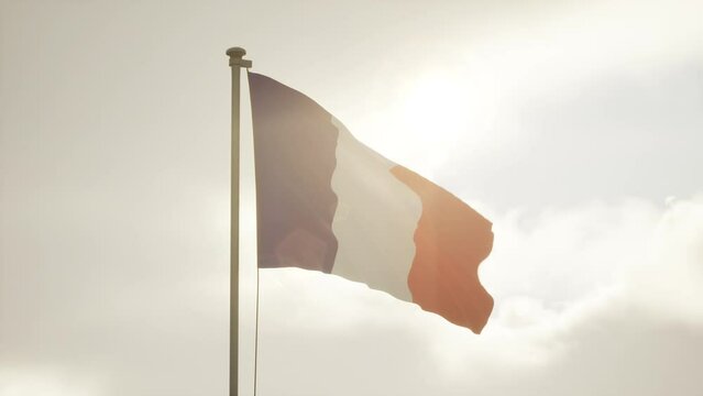 Flag of France on the mast